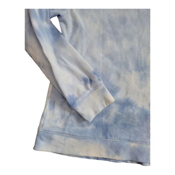 Splendid Sky Blue Tie Dye Cropped Thermal Top Size M - Picture 3 of 5